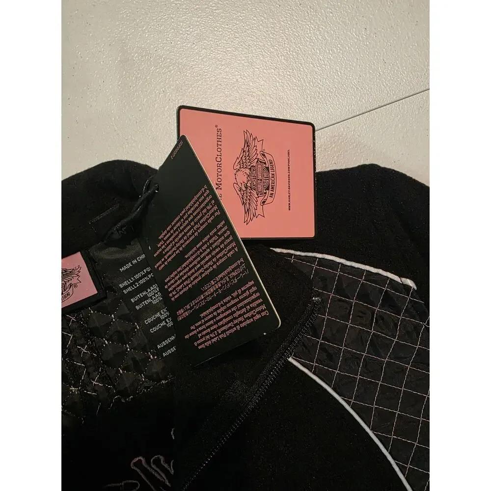 Harley Davidson Woman’s Pink Label Fleece Jacket Black/Pink Medium NWT